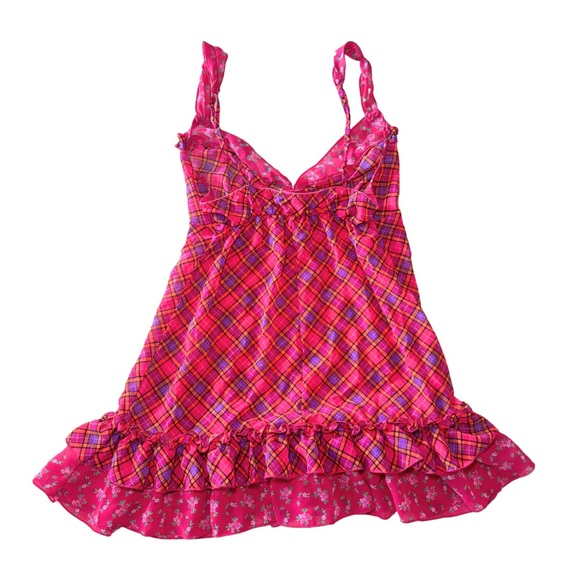 Vintage Victoria’s Secret Y2K Plaid and Floral Babydoll - Picture 2 of 7